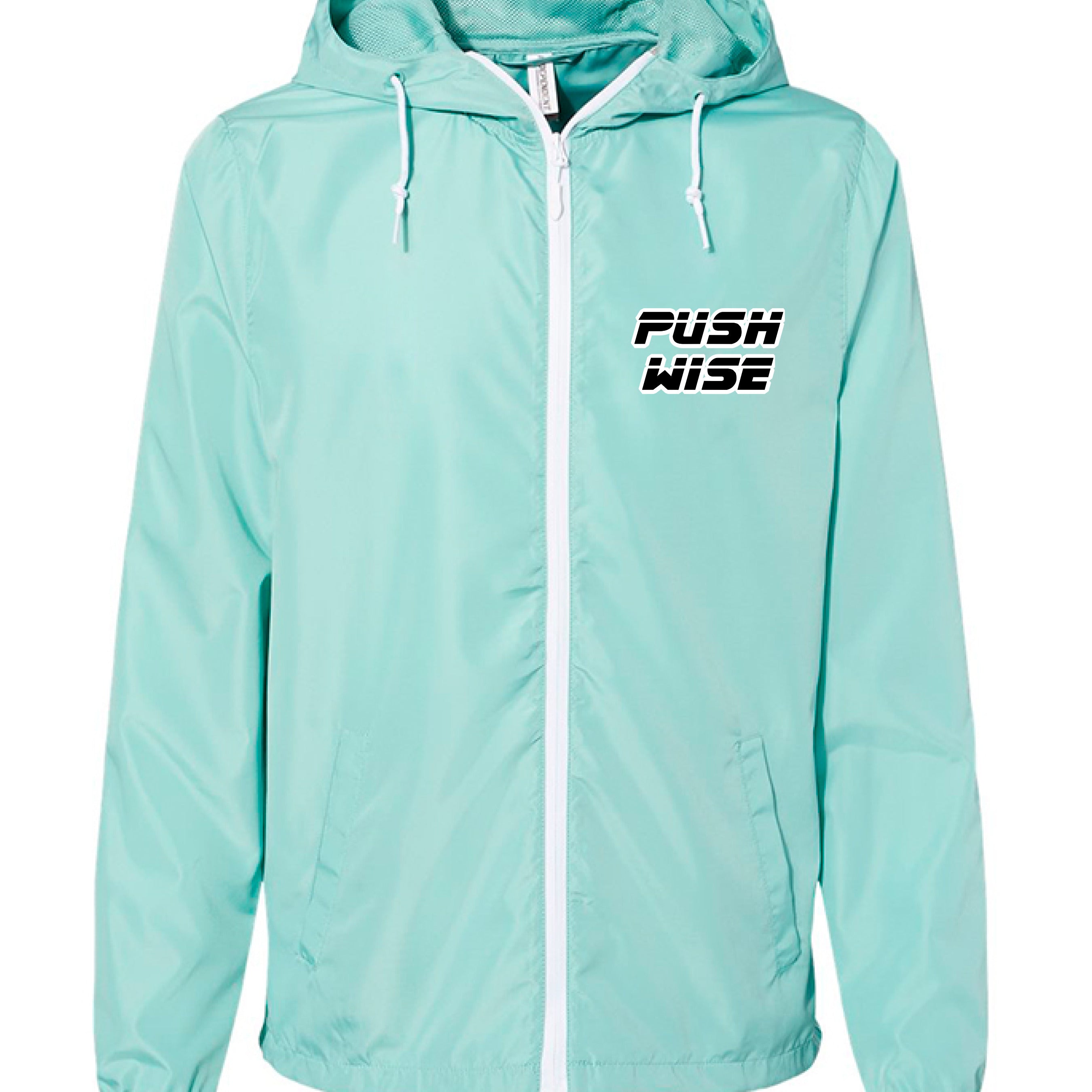 Aqua/ White Zipper - FRONT